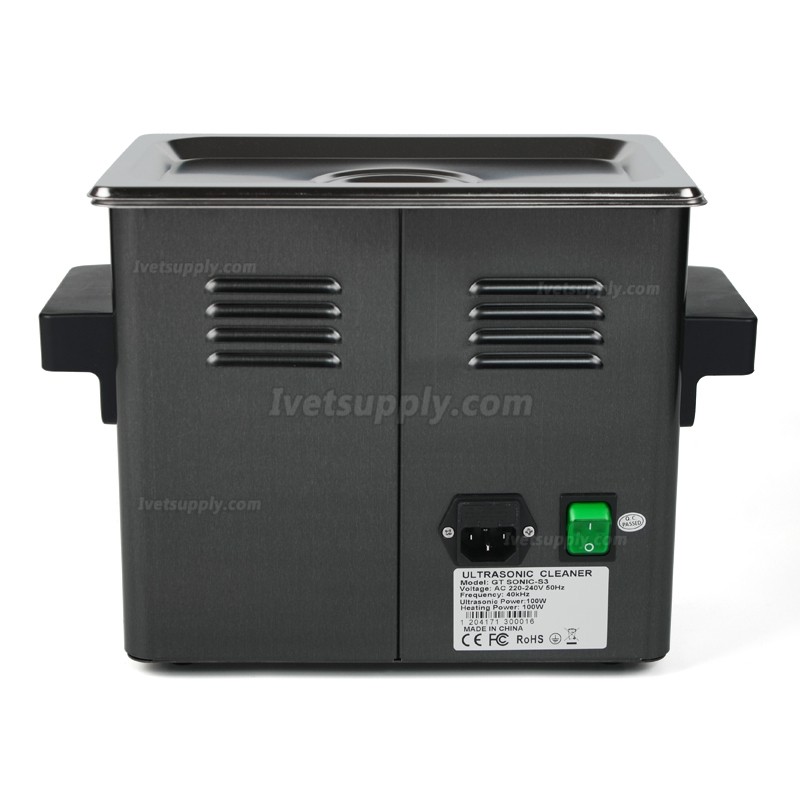 GT SONIC S-Series 2-9L 50-200W Touch Panel Ultrasonic Cleaner with Hot Water Cleaning